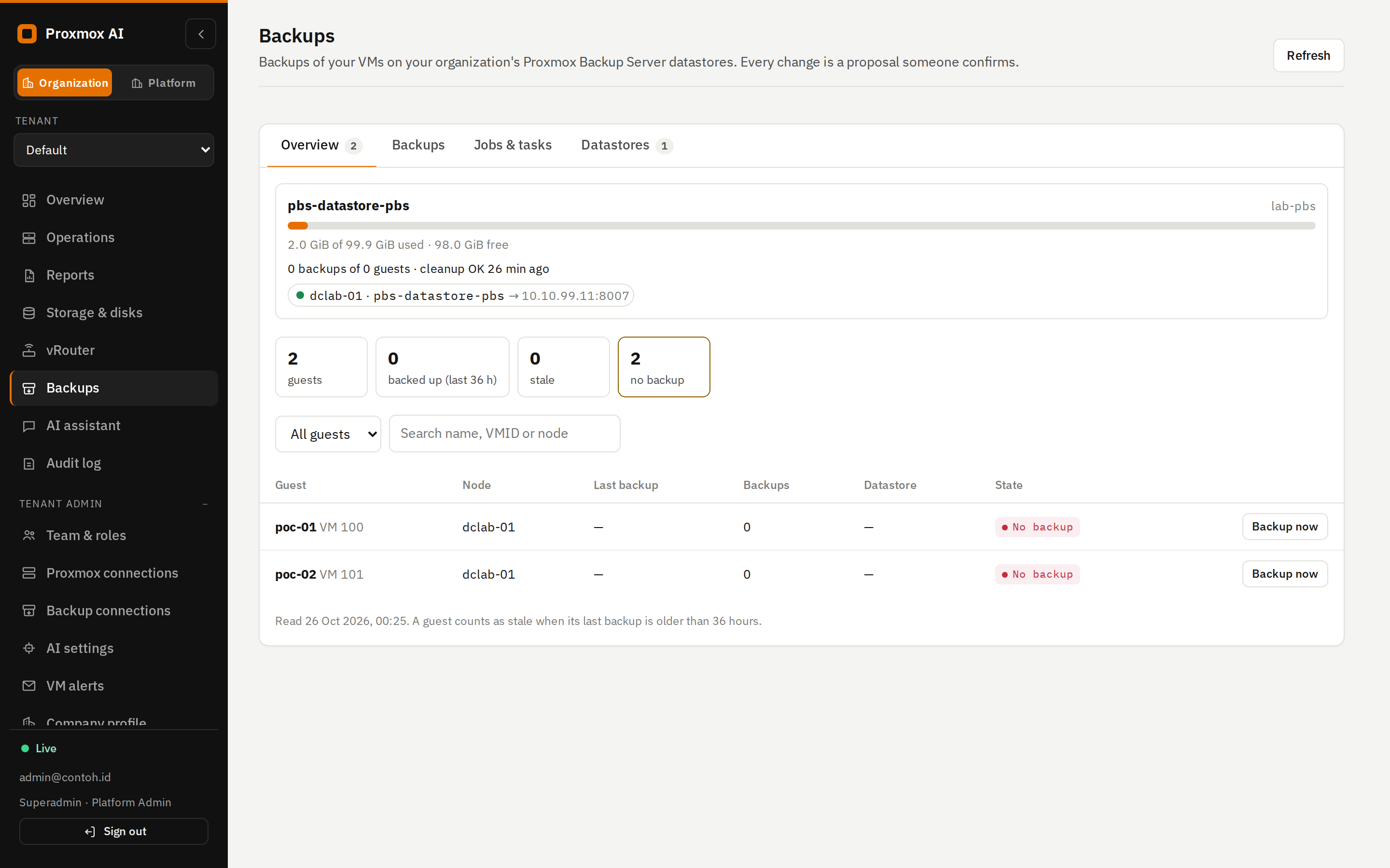 Backups overview