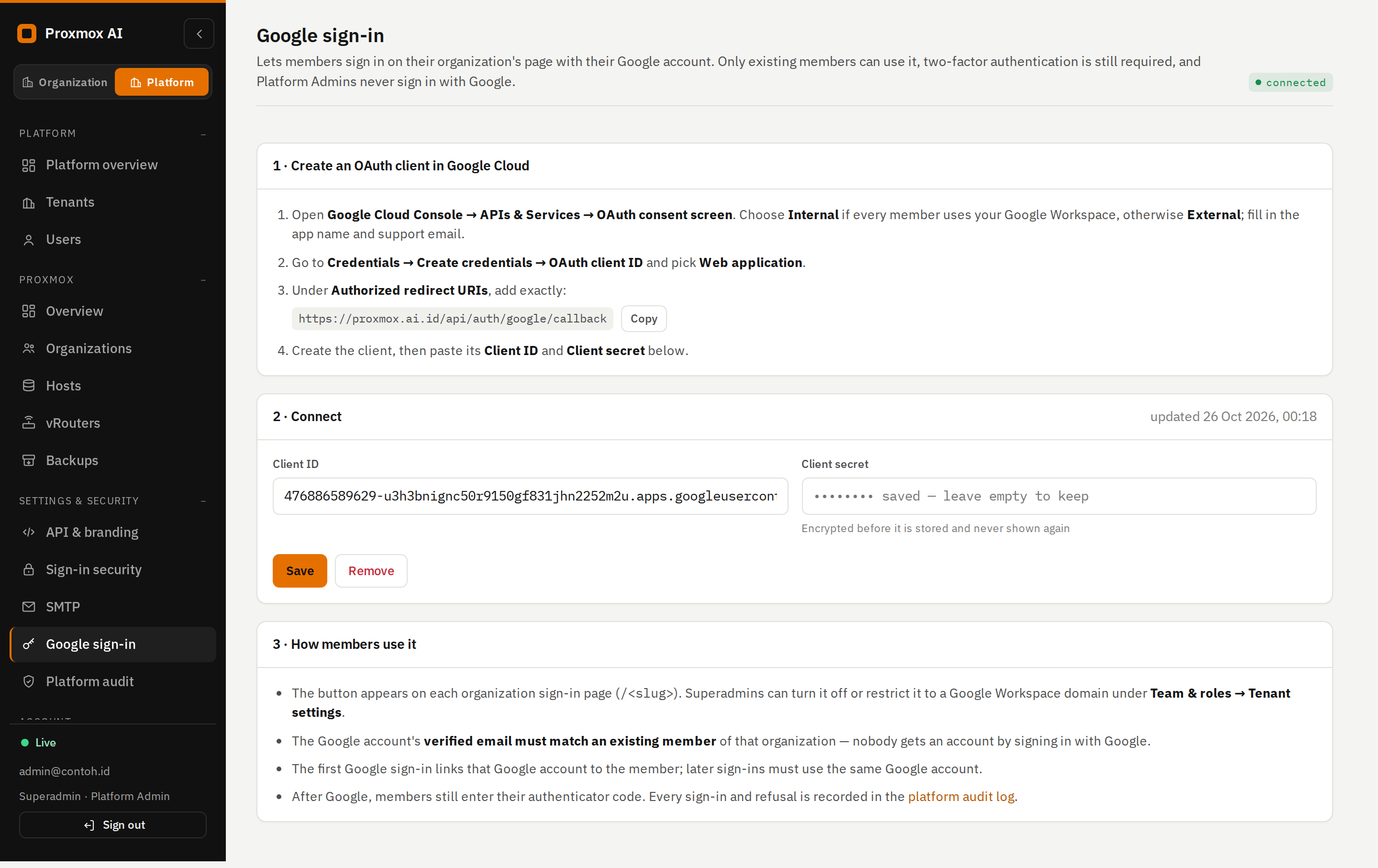 Google sign-in